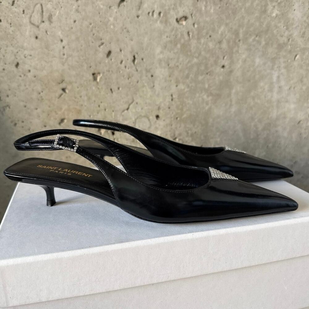 Saint Laurent Cherish leather slingback pumps SZ 35.5 - Picture 4 of 9